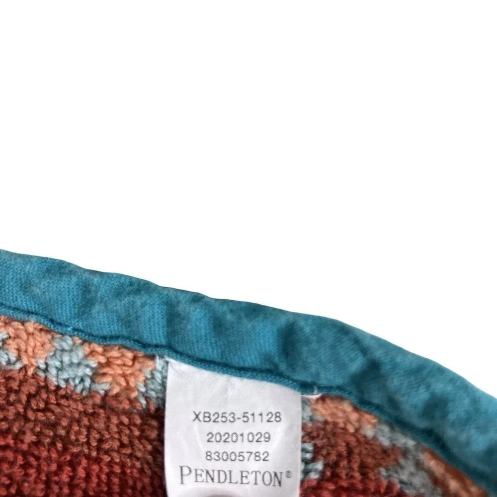 Pendleton Chief Joseph Hooded Towel Poncho Kids Tween Aqua Southwestern Cotton